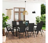 vidaXL Set da Pranzo da Giardino 9 pz Nero