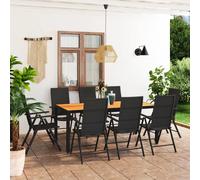 vidaXL Set da Pranzo da Giardino 9 pz Nero e Marrone