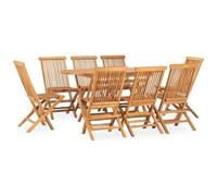 VIDAXL - Set Da Pranzo Da Giardino 9 Pz Pieghevole In Massello Di Teak
