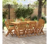 vidaXL Set da Pranzo da Giardino 9pz 180x90x75cm Legno Massello Acacia