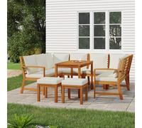 vidaXL Set da Pranzo da Giardino 9pz con Cuscini Legno Massello Acacia