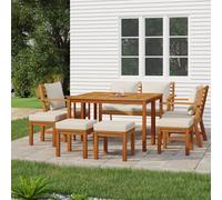 vidaXL Set da Pranzo da Giardino 9pz con Cuscini Legno Massello Acacia