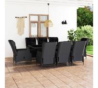 vidaXL Set da Pranzo da Giardino 9pz e Cuscini Polyrattan Grigio Scuro