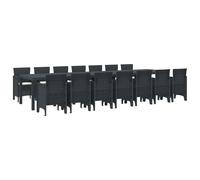 vidaXL Set da pranzo da giardino con cuscini 15 pz Antracite PP