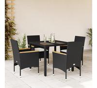 vidaXL Set da Pranzo da Giardino con Cuscini 5 pz Polyrattan e Vetro