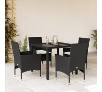 vidaXL Set da Pranzo da Giardino con Cuscini 5 pz Polyrattan e Vetro