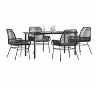 vidaXL Set da Pranzo da Giardino con Cuscini 5 pz Polyrattan Vetro