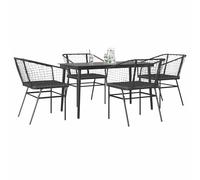 vidaXL Set da Pranzo da Giardino con Cuscini 5 pz Polyrattan Vetro