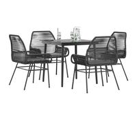 vidaXL Set da Pranzo da Giardino con Cuscini 5 pz Polyrattan Vetro