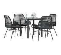 vidaXL Set da Pranzo da Giardino con Cuscini 5 pz Polyrattan Vetro