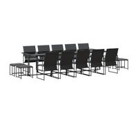 vidaXL Set di 4 Sgabelli Cubici da Giardino con Cuscini | Posto a Sedere Esterno Design Moderno in Acciaio Nero Comodo Mobili da Patio per Balcone e Cortile Fodere Rimovibili Lavabili