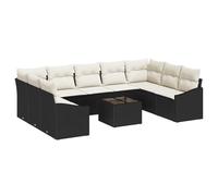 vidaXL Set da Pranzo da Giardino 9 Pezzi con Cuscini in Rattan Sintetico Marrone