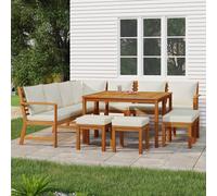 vidaXL Set da Pranzo Giardino 11 pz con Cuscini Legno Massello Acacia