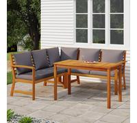 vidaXL Set da Pranzo Giardino 4pz con Cuscini Legno Massello di Acacia