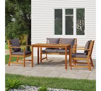 vidaXL Set da Pranzo Giardino 4pz con Cuscini Legno Massello di Acacia