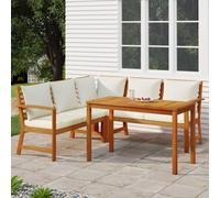 vidaXL Set da Pranzo Giardino 4pz con Cuscini Legno Massello di Acacia