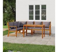 vidaXL Set da Pranzo Giardino 5pz con Cuscini Legno Massello di Acacia