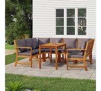 vidaXL Set da Pranzo Giardino 7pz con Cuscini Legno Massello di Acacia
