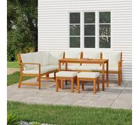 vidaXL Set da Pranzo Giardino 7pz con Cuscini Legno Massello di Acacia