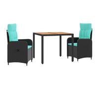 vidaXL Set da pranzo per esterni 3 pz