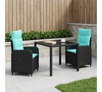 vidaXL Set da pranzo per esterni 3 pz polyrattan