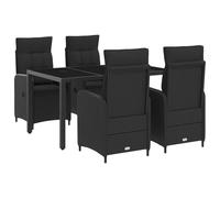 vidaXL Set di 5 tavoli da esterno in rattan sintetico, 150 x 90 x 75 cm, elegante e moderno, per esterni, in rattan, resistente alle intemperie, per il piacere all'aria aperta