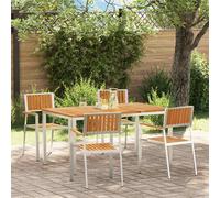 vidaXL Set da pranzo per esterni 5 pz 150 x 90 x 75 cm