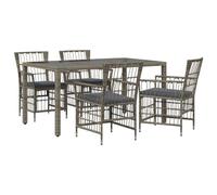 vidaXL Set da pranzo per esterni 5 pz Grigio polyrattan
