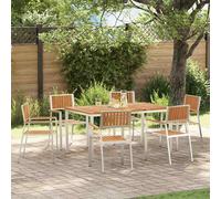 vidaXL Set da pranzo per esterni 7 pz 150 x 90 x 75 cm