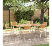 vidaXL Set da pranzo per esterni 7 pz 180 x 90 x 75 cm