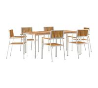 vidaXL Set da pranzo per esterni 7 pz 180 x 90 x 75 cm