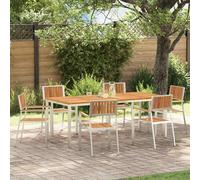 vidaXL Set da pranzo per esterni 7 pz 200 x 90 x 75 cm