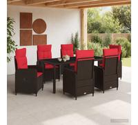 vidaXL Set da pranzo per esterni 7 pz polyrattan