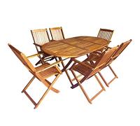 vidaXL Set da Pranzo per Esterni 7 pz Tavolo e Sedie Set da Giardino Mobili da Pranzo Arredamento da Pranzo per Esterni Legno Massello di Acacia