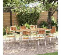 vidaXL Set da pranzo per esterni 9 pz 200 x 90 x 75 cm
