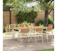 vidaXL Set da pranzo per esterni 9 pz 200 x 90 x 75 cm