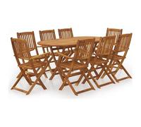 VIDAXL - Set Da Pranzo Per Esterni 9 Pz In Legno Massello Di Acacia
