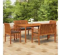 vidaXL Set da Pranzo per Esterni con Cuscini in Legno Massello Acacia