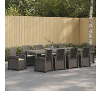 vidaXL Set da Pranzo per Giardino 11 pz Grigio chiaro e panna PP