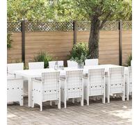 vidaXL Set da Pranzo per Giardino 13 pcs Bianco e Grigio chiaro
