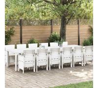 vidaXL Set da Pranzo per Giardino 13 pcs Bianco Rattan Polt
