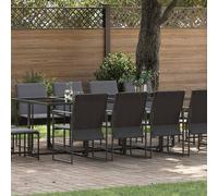 vidaXL Set da Pranzo per Giardino 13 pcs Nero Acciaio