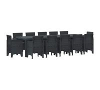 vidaXL Set da Pranzo per Giardino 13 pz Antracite Plastica