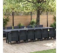 vidaXL Set da Pranzo da Giardino 15 Pezzi Antracite in Rattan Sintetico | 14 Posti a Sedere Tavolo Rettangolare 360 x 90 x 73cm Mobili da Esterno Resistenti ai Raggi UV Design Moderno con Cuscini PE