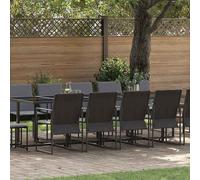 vidaXL Set da Pranzo per Giardino 15 pcs Nero Acciaio