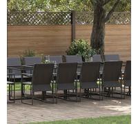 vidaXL Set da Pranzo per Giardino 17 pcs Nero Acciaio