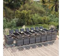 vidaXL Set da Pranzo per Giardino 19 pz con Cuscini Polyrattan Grigio