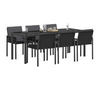 vidaXL Set da Pranzo per Giardino 19 pz Nero polyrattan