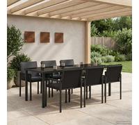 vidaXL Set da Pranzo per Giardino 19 pz Nero polyrattan