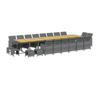vidaXL Set da Pranzo per Giardino 21 pz con Cuscini Polyrattan Grigio